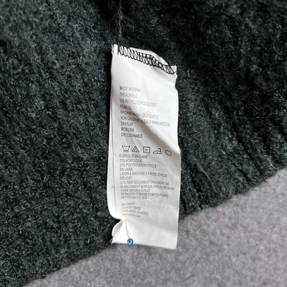 prAna Sweater Womens XS Gray Green Striped Wrap Cardigan Wool Blend CELANDINE - Picture 8 of 15